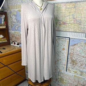Stitch Fix Long Hooded Soft Cardigan in Dove Gray